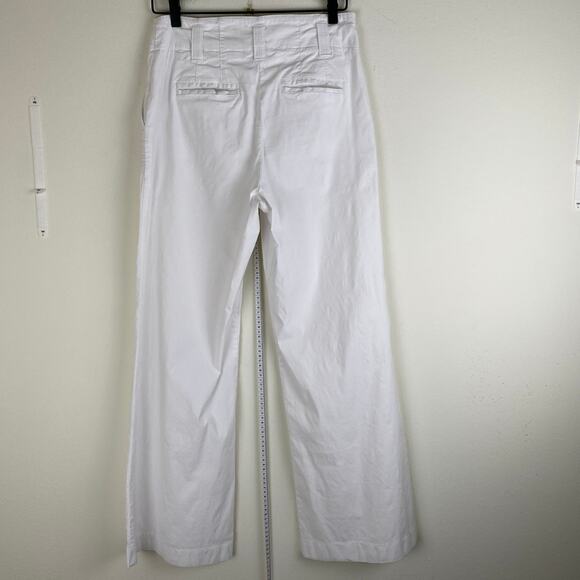Maeve Naomi Wide Leg Pants Size 10 White Linen Magic Fabric Casual Anthropologie - Picture 7 of 13